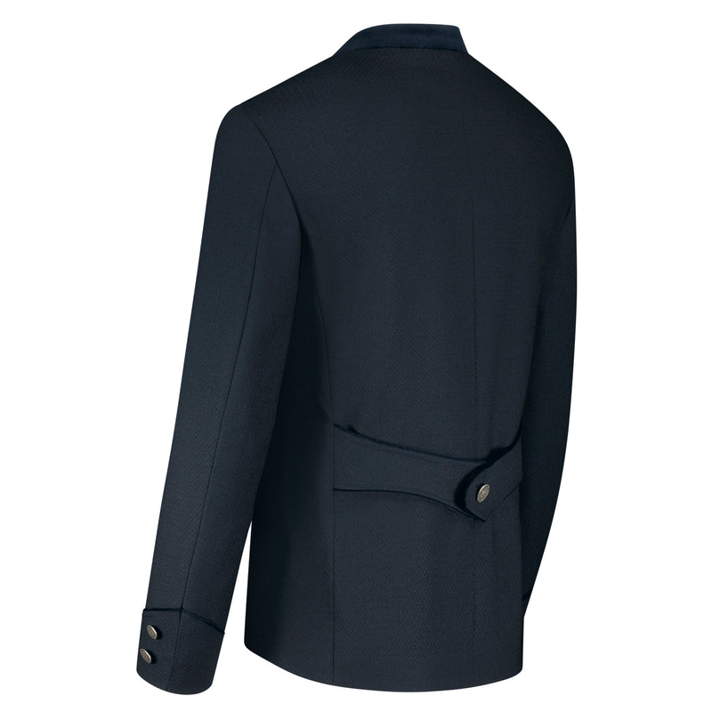 Rückseite des Jankers mit Rückenriegel und Samtkragen – klassisch und schlank geschnitten