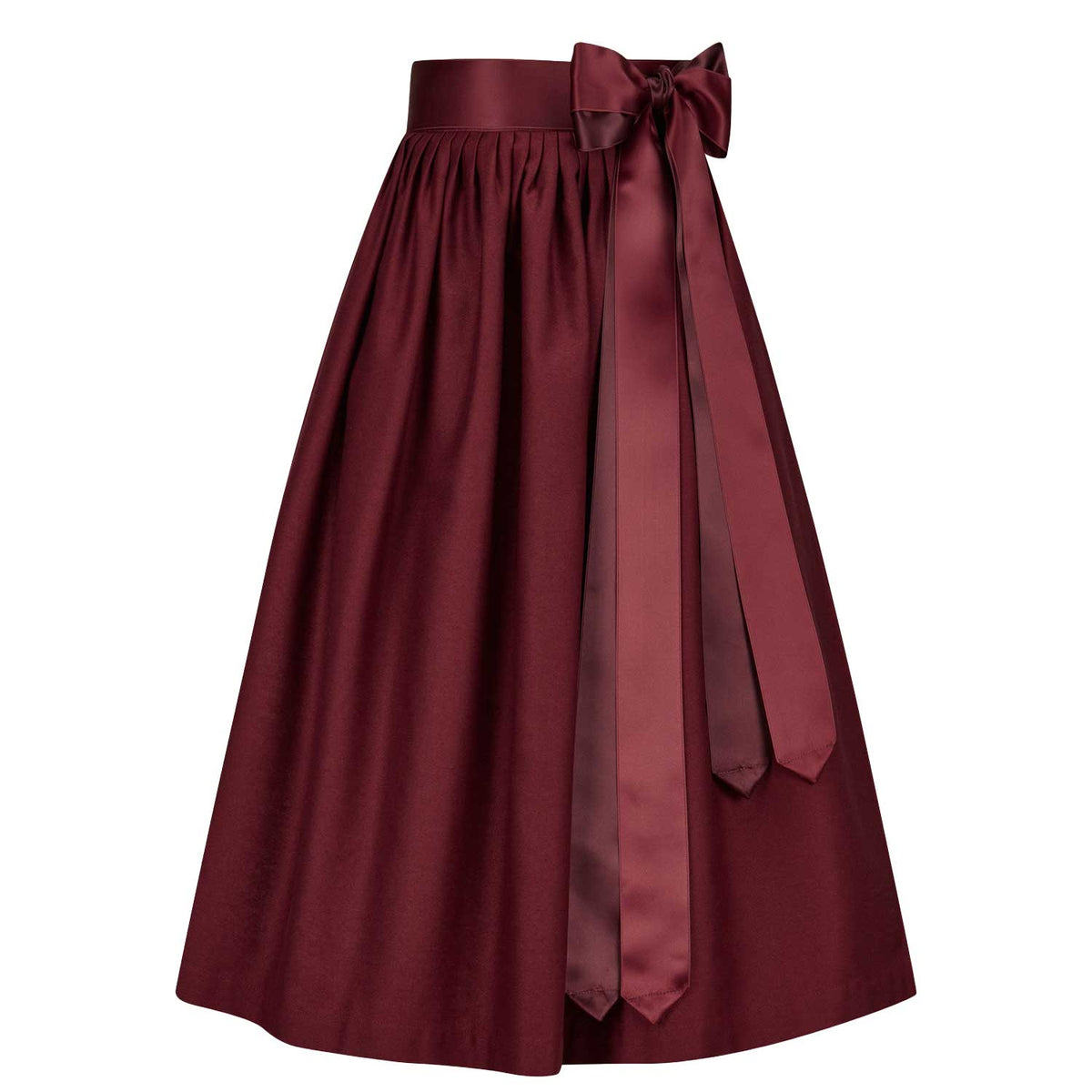 Seidenschürze - Bordeaux Rot (lang)