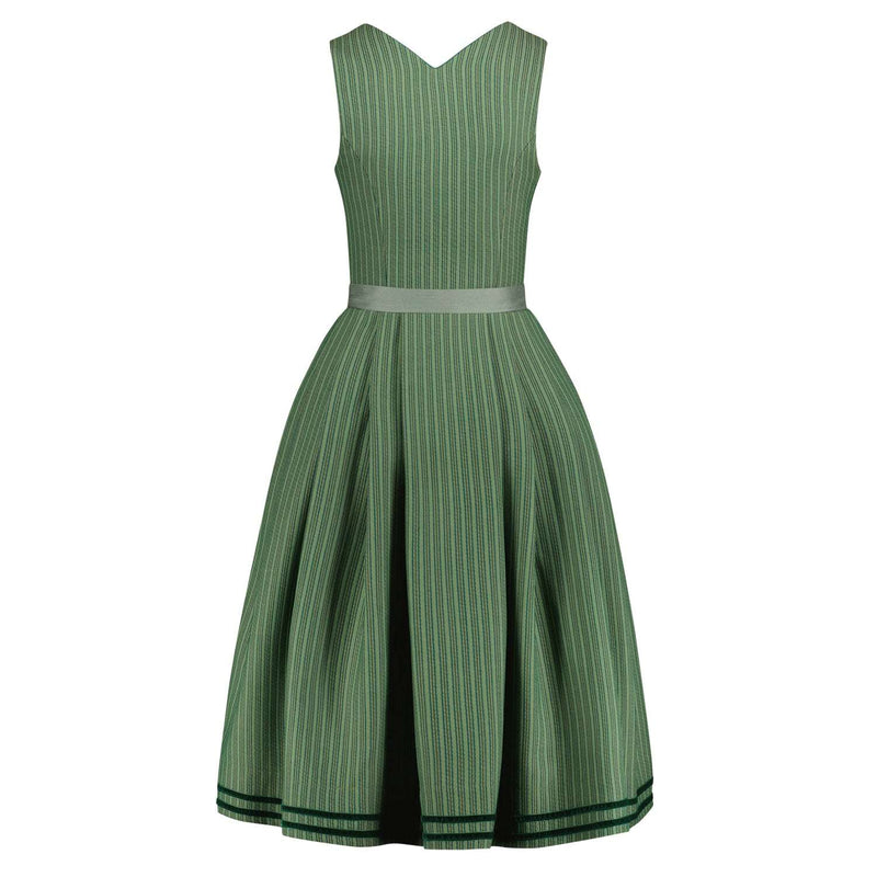 Rückansicht Dirndl Alma Aqua – klassisches Mieder mit weichem Rock