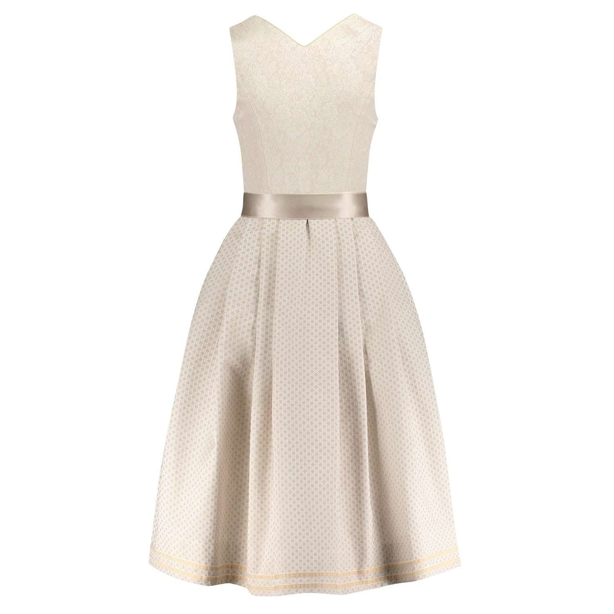 Rückansicht Dirndl Amalia Creme – schimmerndes Mieder mit edlem Look