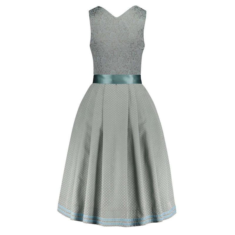 Rückansicht Dirndl Amalia Platin – schimmerndes Mieder und klassischer Rock