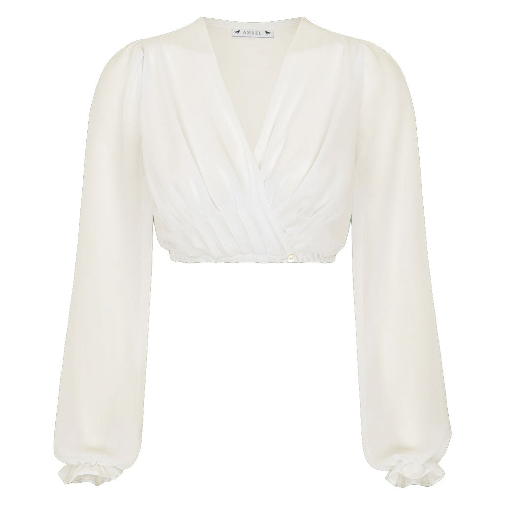 Elegante Dirndlbluse in Creme für Hochzeitsdirndl