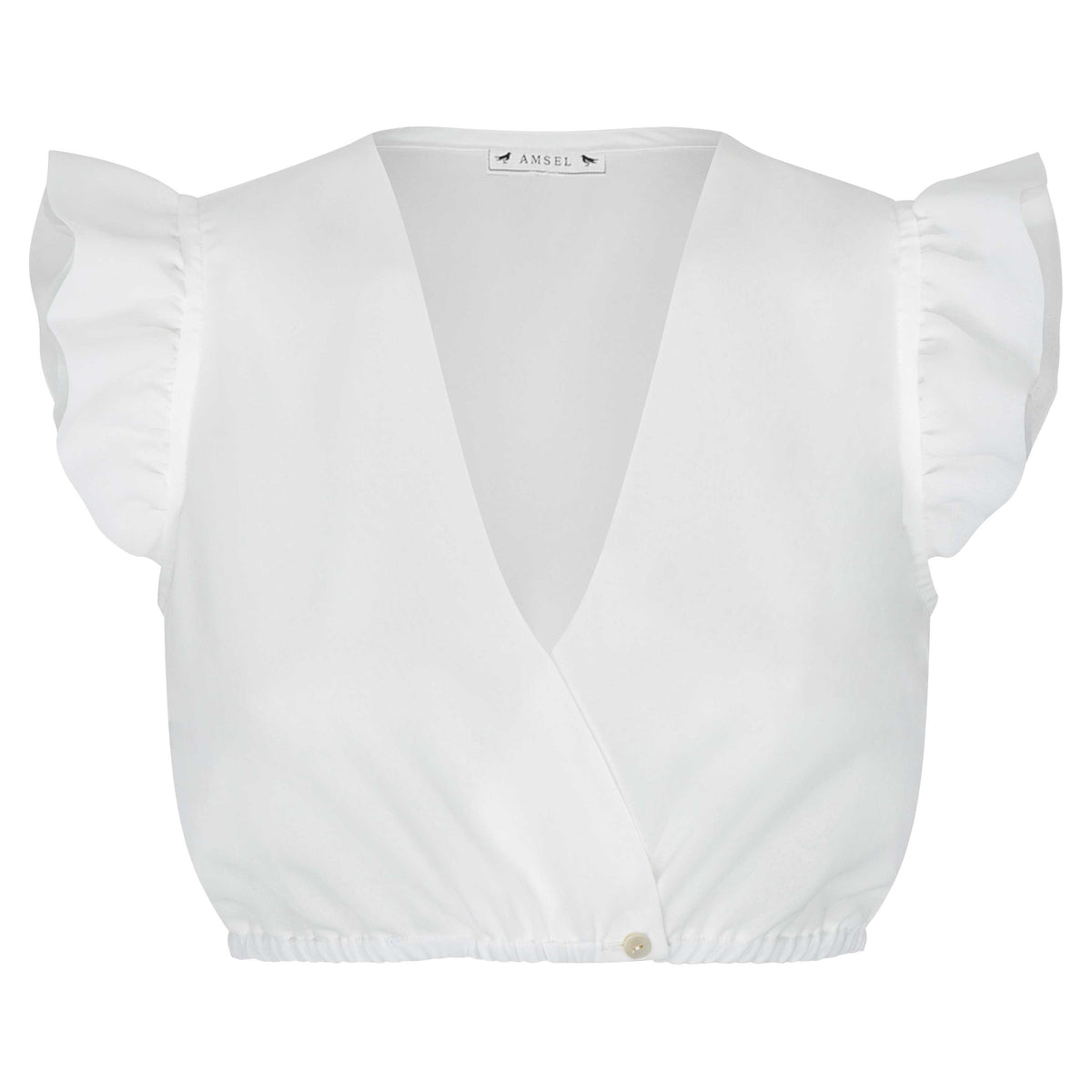 Cremeweiße Dirndlbluse Pheline mit Flügelarm und elegantem V-Ausschnitt – sommerlich leicht und vielseitig kombinierbar