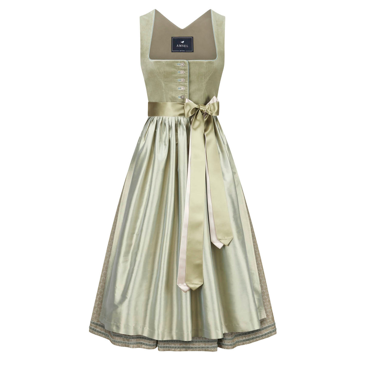 Samtdirndl Elisabeth Pistazie (lang)