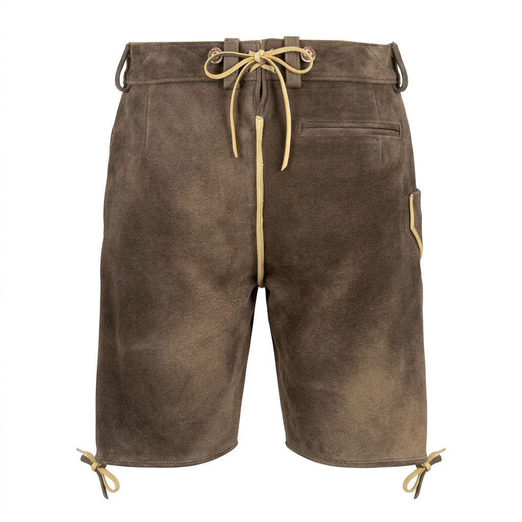 Rückansicht Hirschlederhose braun